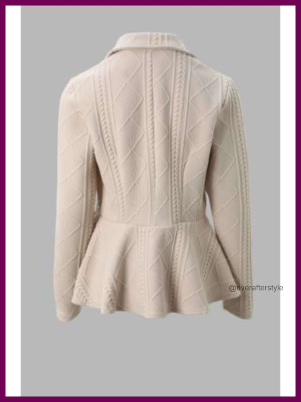 Cable Knit Button Front Ruffle Hem Lightweight Cardigan - Picture 4 of 6